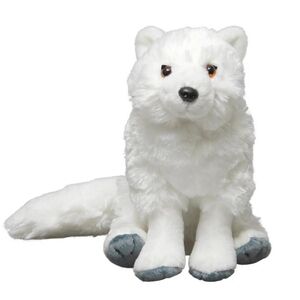 WILD REPUBLIC White Fox Plushy Furry Stuffed Arctic Animal Toy Plush 12"